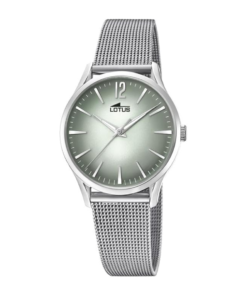 Reloj Lotus esfera verde con brazalete metálico plata