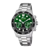 Reloj Lotus esfera gradiante verde y negro con brazalete metálico