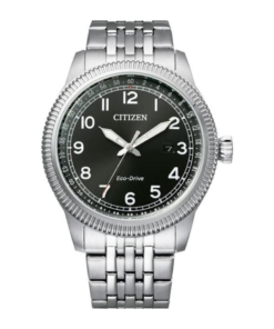 Reloj Citizen esfera redonda negra y gris gradiante