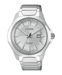 Reloj Citizen esfera plateada y correa metálica