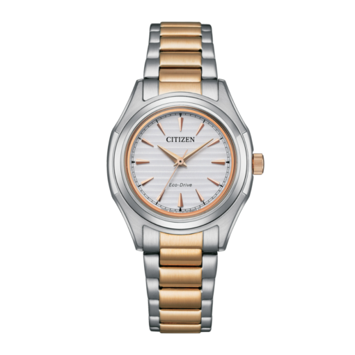 Reloj Citizen esfera blanca con correa en oro y plata