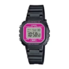 Casio digital esfera fucsia y correa negra de goma