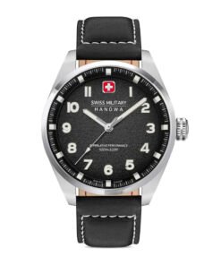 Reloj Swiss military Hanova con correa negra y esfera negra